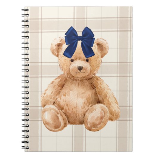 Bear with a Bow Blank Journal Notizblock (Vorderseite)