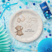 Bear with Balloons Clouds Stars Sky Baby Dusche Pappteller (Party)