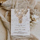 Bear with Balloons & Hearts Gender Reveal Einladung