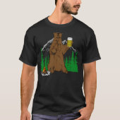 Bear with beer campfire camping gift T-Shirt (Vorderseite)