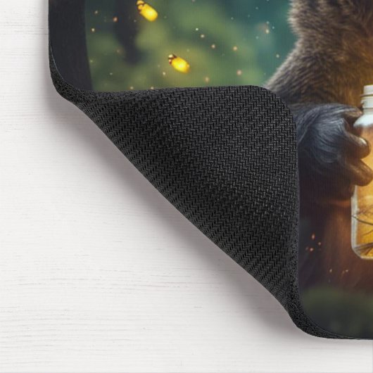 Bear With Fireflies In Jar Mousepad (Ecke)