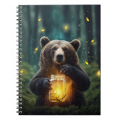 Bear With Fireflies In Jar Notizblock (Vorderseite)