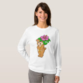 Bear with Flower Hibiscus T-Shirt (Vorne ganz)