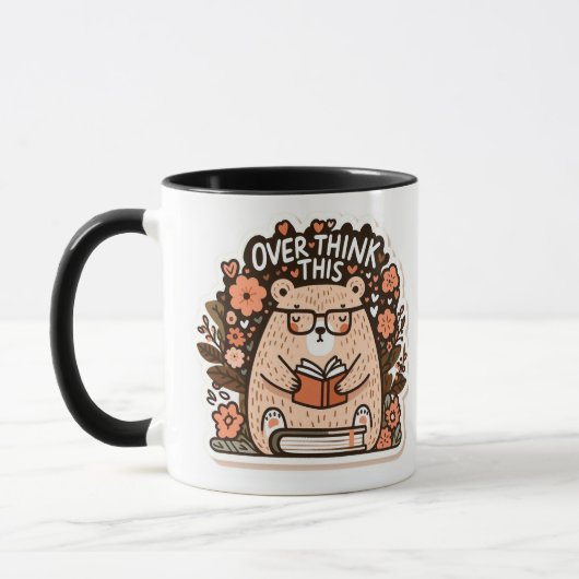 Bear with Glasses - "Überdenken Sie das" Quirk Jou Tasse (Links)