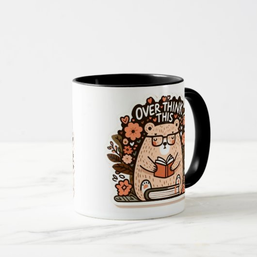 Bear with Glasses - "Überdenken Sie das" Quirk Jou Tasse (VorderseiteRechts)