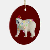 BEAR With Hat Lights Christmas Keramik Ornament (Rechts)