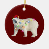 BEAR With Hat Lights Christmas Keramik Ornament (Vorne)