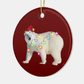 BEAR With Hat Lights Christmas Keramik Ornament (Links)