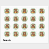 Bear with Honey Jar Sticker Envelope Favor Tag (Blatt)