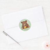 Bear with Honey Jar Sticker Envelope Favor Tag (Umschlag)