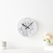 Bear with Sandwiches Runde Wanduhr (Zuhause)