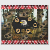Bear Wolf Eagle Elk Moose Deer Geschenkpapier (Flach)