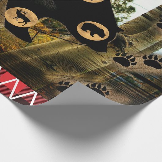 Bear Wolf Eagle Elk Moose Deer Geschenkpapier (Ecke)