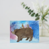 Bear Woodland Animal Friends Postkarte (Stehend Vorderseite)