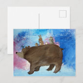 Bear Woodland Animal Friends Postkarte (Vorne/Hinten)