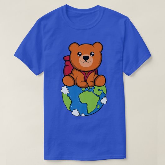 Bear World Backpacker oder Traveller Premium T-Shirt (Design vorne)
