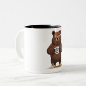 Bear y Best Vater Funny Bear Zweifarbige Tasse (Vorderseite Links)