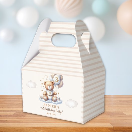 Bear-y Cute – 3rd Birthday Party Treat Boxes Geschenkschachtel