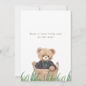 Bear-y Cute Teddy Bear It's a Boy Baby Shower Einladung (Rückseite)