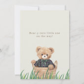 Bear-y Cute Teddy Bear It's a Boy Baby Shower Einladung (Rückseite)