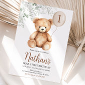 Bear y First Birthday Einladung