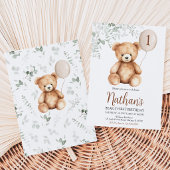 Bear y First Birthday Einladung