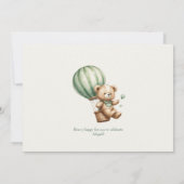 Bear y Happy Green Boho Baby Shower Einladung (Rückseite)
