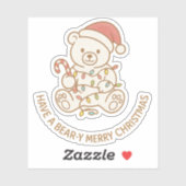 Bear y Merry Christmas Sticker (Blatt)