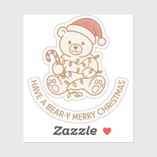 Bear y Merry Christmas Sticker