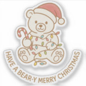 Bear y Merry Christmas Sticker (Vorderseite)