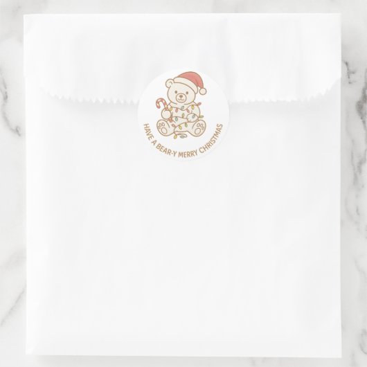Bear y Merry Christmas Sticker (Tasche)