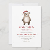 Bear y Merry Erstgeburt Einladung (Vorderseite)