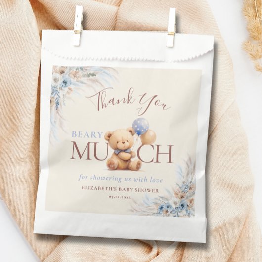 Bear-y Much Teddy Bear Baby Shower Thank You Geschenktütchen