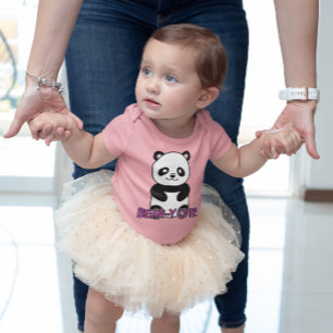 BEAR-Y-NIEDLICHER PANDA-BÄRENPINK (VOR UND ZURÜCK) BABY STRAMPLER