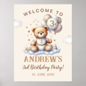 Bear-y Sweet 3rd Birthday – Nursery or Party Poster (Vorne)