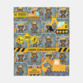 Bear Yellow Construction-Enthusiasten Fleecedecke (Vorderseite)
