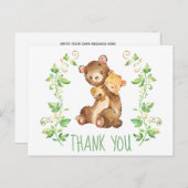 Bear Zoo Animals Kinderdusche Danke Postkarte (Vorne/Hinten)