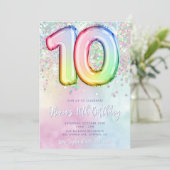 Bearbeitbar 10. Geburtstag Einladung Vorlage Regen (Stehend Vorderseite)