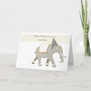 Bearbeitbar 14. Jahrestag Karte