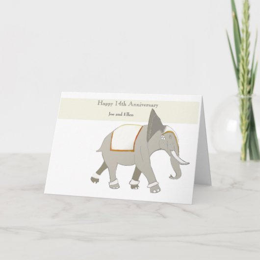 Bearbeitbar 14. Jahrestag Karte (Vorderseite)
