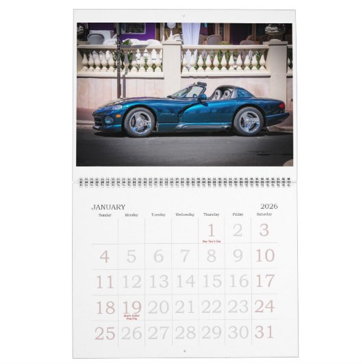 Bearbeitbar 20xx Auto-Kalender Kalender (Jan 2026)