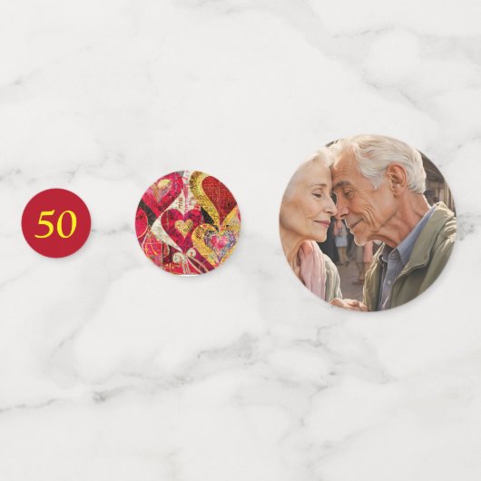 Bearbeitbar 50. Hochzeitstag Konfetti (Rückseiten)