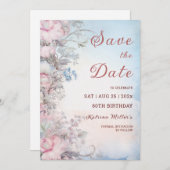 Bearbeitbar 80. Geburtstag Save the Date Einladung (Vorne/Hinten)