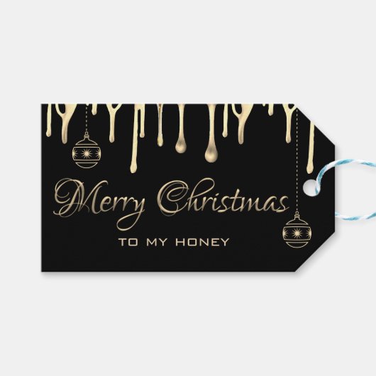 Bearbeitbar an meinem Honig Gold Drilling Honey Xm Geschenkanhänger (Vorderseite (Horizontal))