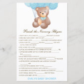 Bearbeitbar Beenden Sie das Kinderzimmer-Rhyme mit (Vorderseite)