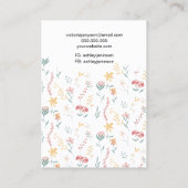 Bearbeitbar Blumen Logo Schmuck Haarschnitt Barret Visitenkarte (Rückseite)