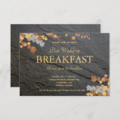 Bearbeitbar dunkelgrauer Stein Herbstleaves Frühst RSVP Karte (Vorne/Hinten)