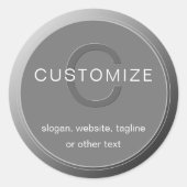 Bearbeitbar dunkelgraues Monogramm-Design Runder Aufkleber (Vorderseite)