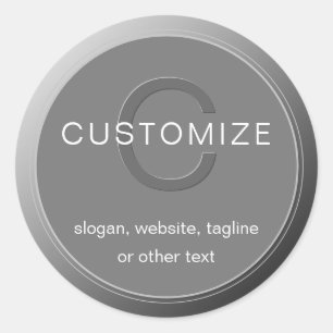 Bearbeitbar dunkelgraues Monogramm-Design Runder Aufkleber