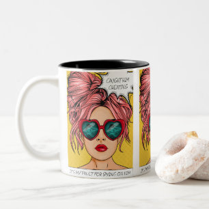 Bearbeitbar Erwischt Beim Betrügen Pop Art Zweifarbige Tasse